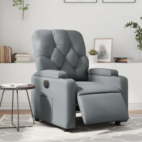 Sillón reclinable eléctrico de cuero sintético gris de , Sillones - Ref: Foro24-3204761, Precio: 251,69 €, Descuento: %