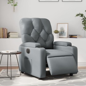 Sillón reclinable eléctrico de cuero sintético gris de , Sillones - Ref: Foro24-3204761, Precio: 242,63 €, Descuento: %