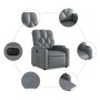 Sillón reclinable eléctrico de cuero sintético gris de , Sillones - Ref: Foro24-3204761, Precio: 242,63 €, Descuento: %