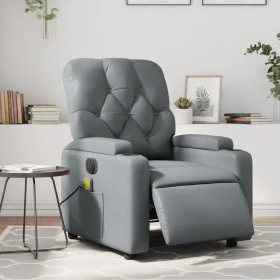 Sillón de masaje reclinable eléctrico cuero sintético gris de , Sillones - Ref: Foro24-3204768, Precio: 267,19 €, Descuento: %