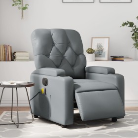 Sillón de masaje reclinable eléctrico cuero sintético gris de , Sillones - Ref: Foro24-3204768, Precio: 275,37 €, Descuento: %
