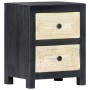 Mesita de noche tallada madera maciza de mango gris 40x30x50 cm de vidaXL, Mesitas de noche - Ref: Foro24-282722, Precio: 112...
