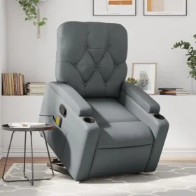 Sillón reclinable de masaje de pie cuero artificial gris de , Sillones - Ref: Foro24-3204782, Precio: 300,31 €, Descuento: %