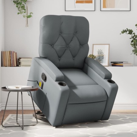 Sillón reclinable de masaje de pie cuero artificial gris de , Sillones - Ref: Foro24-3204782, Precio: 294,43 €, Descuento: %