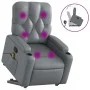 Sillón reclinable de masaje de pie cuero artificial gris de , Sillones - Ref: Foro24-3204782, Precio: 300,31 €, Descuento: %