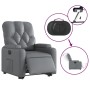 Sillón reclinable elevable eléctrico de cuero sintético gris de , Sillones - Ref: Foro24-3204789, Precio: 313,56 €, Descuento: %