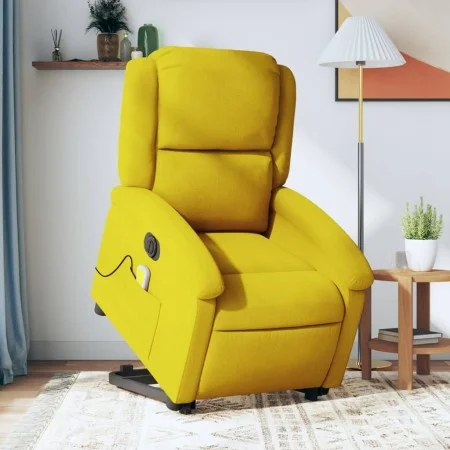 Sillón reclinable masaje eléctrico elevable terciopelo amarillo de , Sillones - Ref: Foro24-3204340, Precio: 360,71 €, Descue...