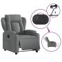 Sillón reclinable eléctrico de tela gris oscuro de , Sillones - Ref: Foro24-3204459, Precio: 287,28 €, Descuento: %