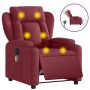 Sillón de masaje reclinable eléctrico tela rojo tinto de , Sillones - Ref: Foro24-3204473, Precio: 301,69 €, Descuento: %