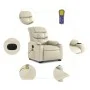 Sillón de masaje elevable eléctrico cuero sintético crema de , Sillones - Ref: Foro24-3206621, Precio: 388,31 €, Descuento: %