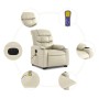 Sillón de masaje elevable eléctrico cuero sintético crema de , Sillones - Ref: Foro24-3206621, Precio: 359,60 €, Descuento: %
