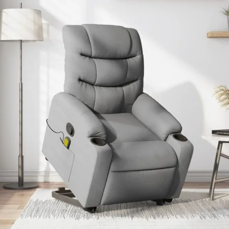 Sillón de masaje reclinable de pie de tela gris claro de , Sillones - Ref: Foro24-3206654, Precio: 350,05 €, Descuento: %