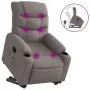 Liftable massage recliner taupe gray fabric by , Armchairs - Ref: Foro24-3206661, Price: 327,39 €, Discount: %