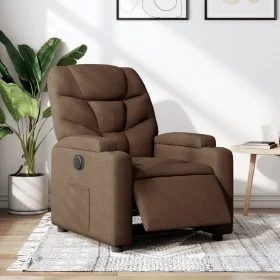 Sillón reclinable eléctrico de tela marrón de , Sillones - Ref: Foro24-3204576, Precio: 249,73 €, Descuento: %