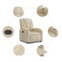 Sillón reclinable elevable de tela color crema de , Sillones - Ref: Foro24-3204605, Precio: 265,27 €, Descuento: %