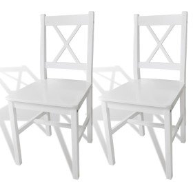 Sillas de comedor 2 unidades madera de pino blanco en Sillas de comedor | Comprar online en Foru.es