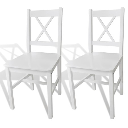 Sillas de comedor 2 unidades madera de pino blanco en Sillas de comedor | Comprar online en Foru.es
