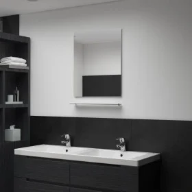 Espejo de pared con estante de vidrio templado 50x60 cm de vidaXL, Espejos - Ref: Foro24-249441, Precio: 40,67 €, Descuento: %