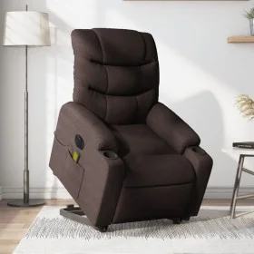 Sillón masaje eléctrico reclinable elevable tela marrón oscuro de , Sillones - Ref: Foro24-3206677, Precio: 394,53 €, Descuen...