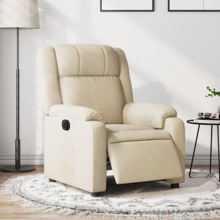 Sillón reclinable eléctrico de tela crema de , Sillones - Ref: Foro24-3205187, Precio: 241,99 €, Descuento: %