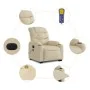 Elektrischer Massagesessel, verstellbarer, cremefarbener Stoff von , Sessel - Ref: Foro24-3206680, Preis: 394,84 €, Rabatt: %
