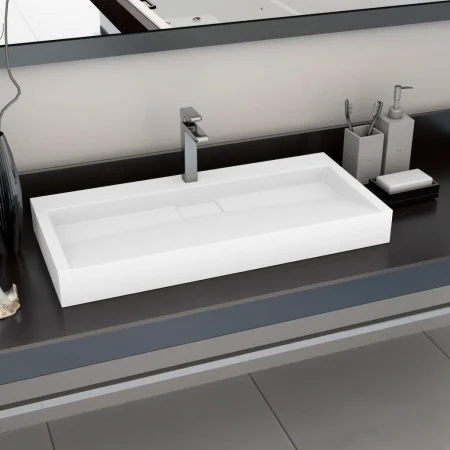 Washbasin 100x46x11 cm mineral resin/white marble by vidaXL, Sinks - Ref: Foro24-144066, Price: 276,36 €, Discount: %