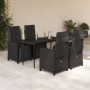 Set de muebles jardín 5 pzas con cojines ratán sintético negro en Conjuntos de jardín | Comprar online en Foru.es