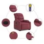 Sillón de masaje elevable eléctrico tela rojo tinto de , Sillones - Ref: Foro24-3206675, Precio: 393,67 €, Descuento: %