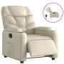 Sillón reclinable eléctrico de cuero sintético crema de , Sillones - Ref: Foro24-3204645, Precio: 264,43 €, Descuento: %