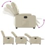Sillón reclinable eléctrico de cuero sintético crema de , Sillones - Ref: Foro24-3204645, Precio: 264,43 €, Descuento: %