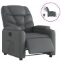 Sillón reclinable eléctrico de cuero sintético gris de , Sillones - Ref: Foro24-3204647, Precio: 254,51 €, Descuento: %