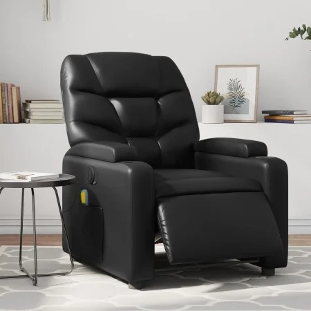 Sillón de masaje reclinable eléctrico cuero sintético negro de , Sillones - Ref: Foro24-3204651, Precio: 287,87 €, Descuento: %