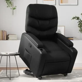 Reclining and lift chair in black faux leather by , Armchairs - Ref: Foro24-3204658, Price: 306,18 €, Discount: %