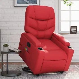Sillón reclinable de masaje de pie cuero artificial rojo de , Sillones - Ref: Foro24-3204670, Precio: 288,71 €, Descuento: %