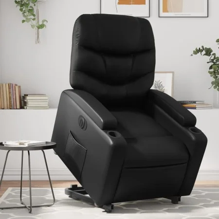 Sillón reclinable y elevable eléctrico cuero sintético negro de , Sillones - Ref: Foro24-3204672, Precio: 359,35 €, Descuento: %