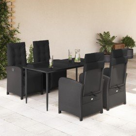 Set de muebles jardín 5 pzas con cojines ratán sintético negro en Conjuntos de jardín | Comprar online en Foru.es
