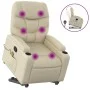 Sillón reclinable de masaje de pie cuero artificial color crema de , Sillones - Ref: Foro24-3204666, Precio: 321,06 €, Descue...