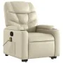 Sillón reclinable de masaje de pie cuero artificial color crema de , Sillones - Ref: Foro24-3204666, Precio: 321,06 €, Descue...