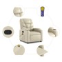 Sillón reclinable de masaje de pie cuero artificial color crema de , Sillones - Ref: Foro24-3204666, Precio: 298,39 €, Descue...