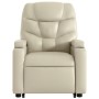 Sillón reclinable de masaje de pie cuero artificial color crema de , Sillones - Ref: Foro24-3204666, Precio: 298,39 €, Descue...