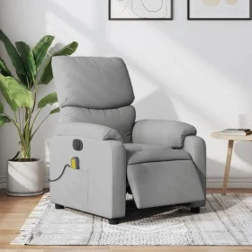 Sillón reclinable de masaje eléctrico tela gris claro de , Sillones - Ref: Foro24-3204812, Precio: 253,89 €, Descuento: %