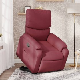 Sillón reclinable elevable tela rojo tinto de , Sillones - Ref: Foro24-3204827, Precio: 261,07 €, Descuento: %
