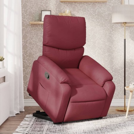 Sillón reclinable elevable tela rojo tinto de , Sillones - Ref: Foro24-3204827, Precio: 261,07 €, Descuento: %