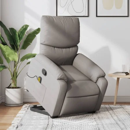 Sillón reclinable de masaje elevable tela gris taupé de , Sillones - Ref: Foro24-3204844, Precio: 333,94 €, Descuento: %