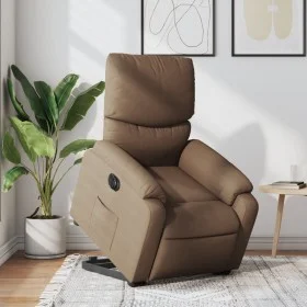 Sillón eléctrico reclinable elevable de tela marrón de , Sillones - Ref: Foro24-3204852, Precio: 332,88 €, Descuento: %