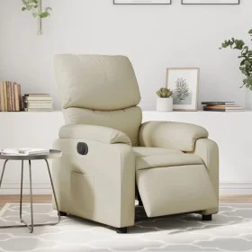 Cream synthetic leather electric recliner. by , Armchairs - Ref: Foro24-3204873, Price: 283,24 €, Discount: %