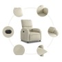 Sillón reclinable eléctrico de cuero sintético crema de , Sillones - Ref: Foro24-3204873, Precio: 271,58 €, Descuento: %