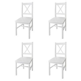 Sillas de comedor 4 unidades madera de pino blanco en Sillas de comedor | Comprar online en Foru.es