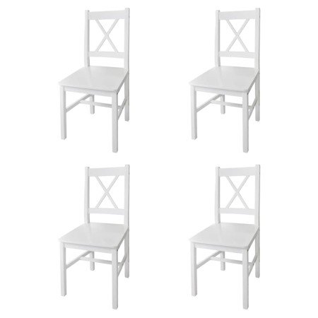 Sillas de comedor 4 unidades madera de pino blanco en Sillas de comedor | Comprar online en Foru.es