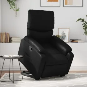 Sillón reclinable elevable cuero artificial negro de , Sillones - Ref: Foro24-3204886, Precio: 286,23 €, Descuento: %